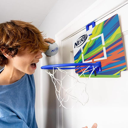 Nerf Nerfoop - The Classic Mini Foam Basketball and Hoop - Hooks On Doors - Indoor and Outdoor Play - A Favorite Since 1972