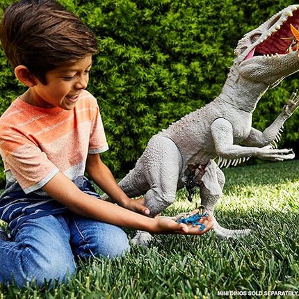 Mattel Jurassic World Camp Cretaceous Super Colossal Indominus Rex Dinosaur Toy, Action Figure at 3.5 Feet Long with Eating Feature, for Kids