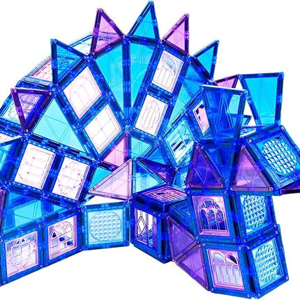 MAGBLOCK 102Pcs Magnetic Tiles Magnetic Toys Magnet Building Tiles Building Blocks for 3 4 5 6 7 8 Years Old Girls and Boys Birthday Gifts Preschool STEM Educational Toys