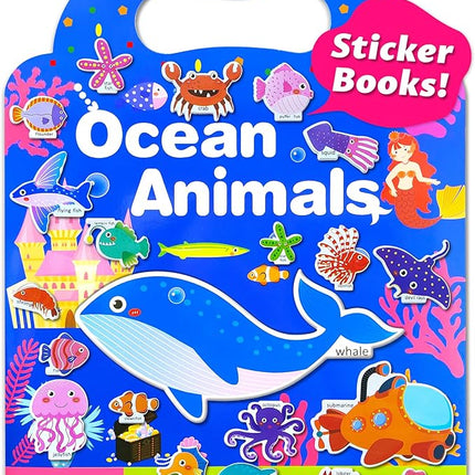 Benresive Reusable Sticker Books for Kids 2-4, Sticker Books for Toddlers 1-3 2-4, Toddler Travel Toys Activities Crafts Gifts - Ocean
