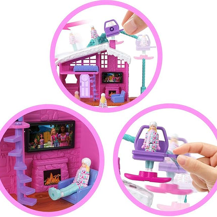 Barbie Mini Land Doll House Sets, Mini Dreamhouse with Surprise 1.5-inch Doll, Furniture & Accessories, Plus Elevator & Pool (Styles May Vary)