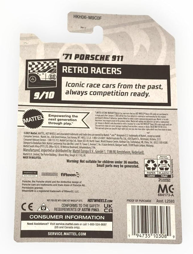 Hot Wheels '71 Porsche 911 (White) 2023 Retro Racers
