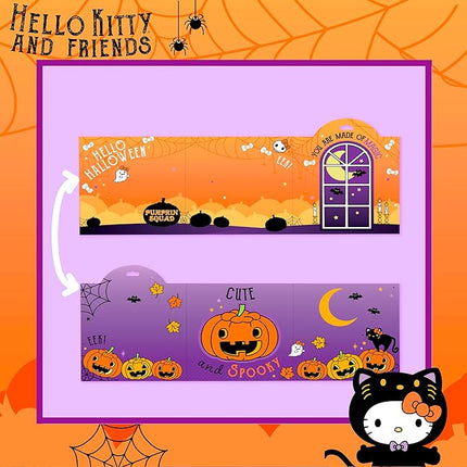 Hello Kitty and Friends Halloween Puffy Playset, Includes 30+ Stickers, 2 Play Scenes, Reusable for Kids