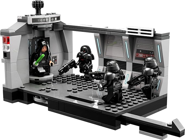 LEGO Star Wars Dark Trooper Attack Set, Mandalorian Building Toy 75324, with Revolving Elevator, Luke Skywalker Minifigure and Lightsaber, Pretend Play Star Wars Building Set for Kids Age 8+ Years Old