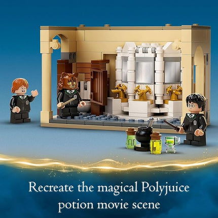 LEGO Harry Potter Hogwarts: Polyjuice Potion Mistake 76386 Moaning Myrtle's Bathroom with Ron Weasley and Hermione Grainger Minifigures, Gift Idea for Grandchildren with Golden Harry Potter Minifigure