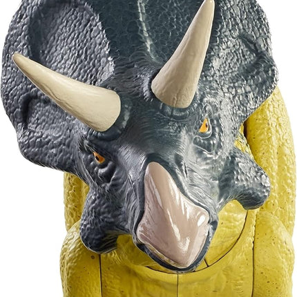 Jurassic World Toys Wild Pack Zuniceratops Herbivore Dinosaur Action Figure Toy with Movable Joints, Realistic Sculpting & Attack Feature, Kids Gift Ages 3 Years & Older