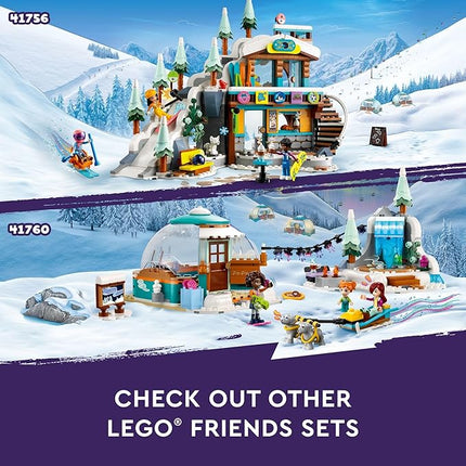 LEGO Friends Igloo Holiday Adventure 41760 Building Toy Set for Ages 8+, with 3 Dolls, 2 Dog Characters, A Winter Themed Gift for Kids 8-10 Who Love Snowy Adventures, Dog Sledding and Pretend Play