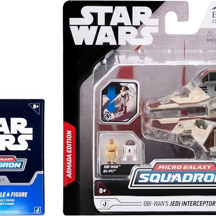 Star Wars Micro Galaxy Squadron Jedi Interceptor Mystery Bundle - 3-Inch and 2.5-Inch Vehicles with Accessories (Amazon Exclusive)