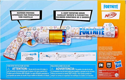 Nerf Fortnite Frenz 4 Ever Blaster, Bonus Code to Unlock Frenz 4 Ever Wrap in The Game, 6 Elite Darts, 6-Dart Drum, Fortnite Gifts