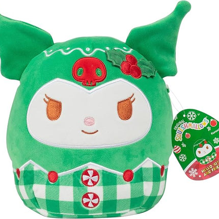 Squishmallows Original 8-Inch Hello Kitty: Kuromi Christmas Plush - Official Jazwares Sanrio - Collectible Soft & Squishy Stuffed Animal Toy- 2025 Limited Edition Gift for Kids, Girls & Boys