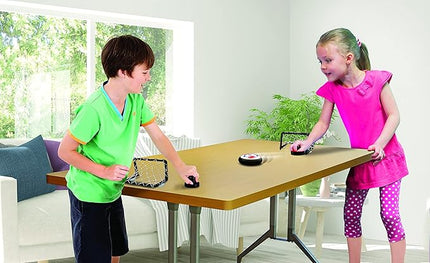 O2 Hockey - Table Top Hockey Game Set for Kids & Family. 2 Players Portable & Fast-Paced Fun Sport Game for Ages 3+ Boys & Girls. Electronic Air Puck, Strikers & Nets Included.