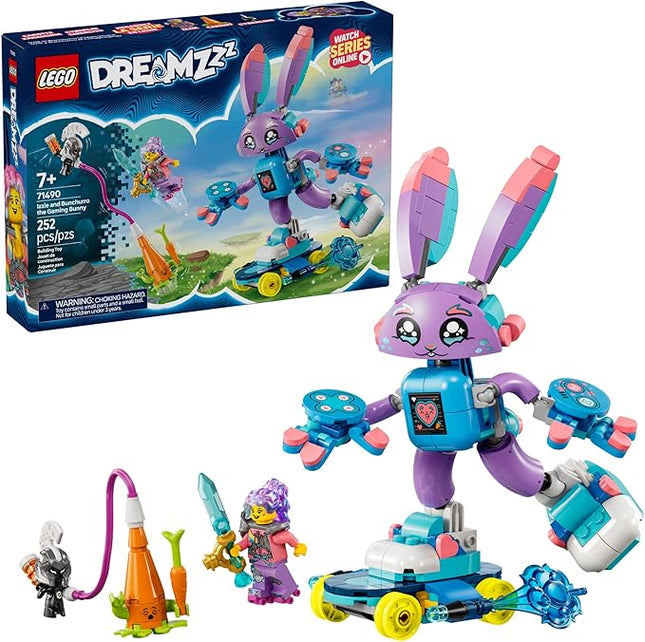 LEGO DREAMZzz Izzie and Bunchurro The Gaming Bunny - Fantasy Bunny Toy for Kids, Boys and Girls, Ages 7+ - Gift for Birthdays - Building Set with Hero Minifigure - 71490