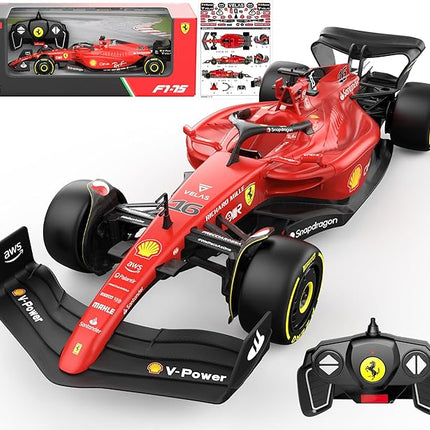 Voltz Toys Authentic Licensed 1:18 Ferrari F1 75 Remote Control Car - F1 Collection RC car Series for Kids and Adults - 2.4GHz RC Car for Gift (1:18 Ferrari F1 75)