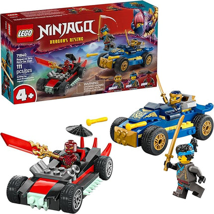 LEGO NINJAGO Rogue vs. Drix Race Car Duel Building Toy for Preschool Kids - Ninja Toy with Starter Brick for Boys & Girls, 4+ - Gift Idea for Birthdays & Dragons Rising Fans - 71840