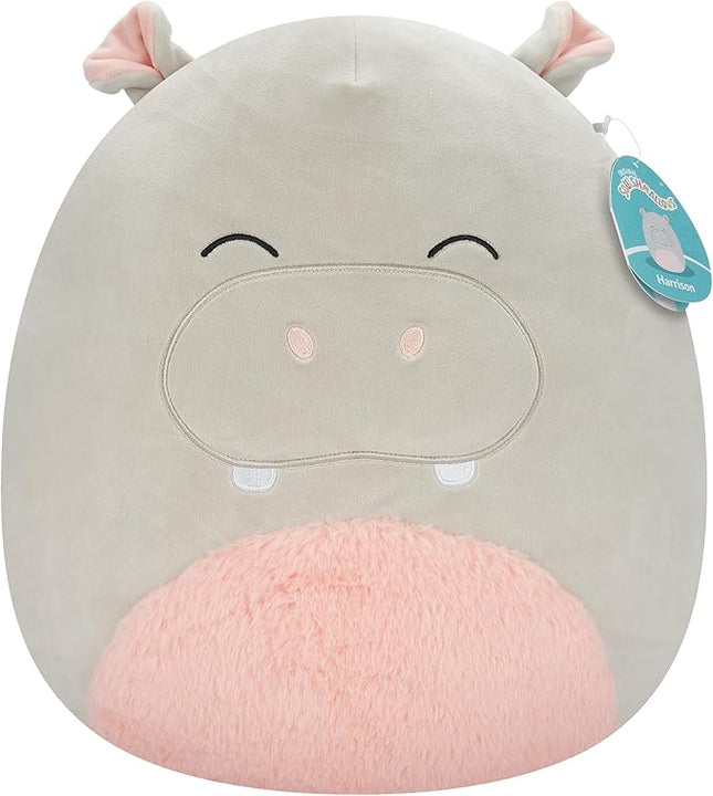 Squishmallows Original 16in Harrison The Hippo with Closed Eyes and Fuzzy Belly – Official Jazwares Plush (Large)