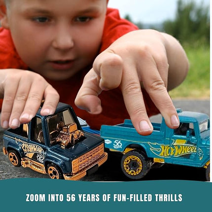 Worldwide Nutrition Bundle Compatible with Hotwheels 56th Anniversary Pearl and Chrome Toon’d ‘83 Chevy Silverado - Cartoon-Inspired Design Diecast Construction Model