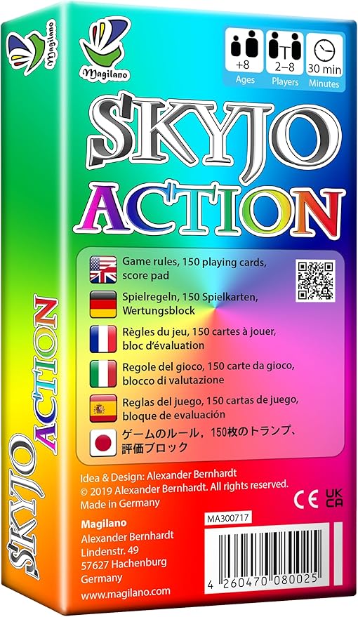 SKYJO Action, by Magilano - The New exciting Card Game for Kids and Adults.
