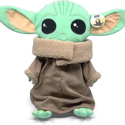 Jay Franco Star Wars The Mandalorian Stylized The Child Plush Stuffed Pillow Buddy Featuring Baby Yoda Grogu - Super Soft Polyester Microfiber, 16 inch