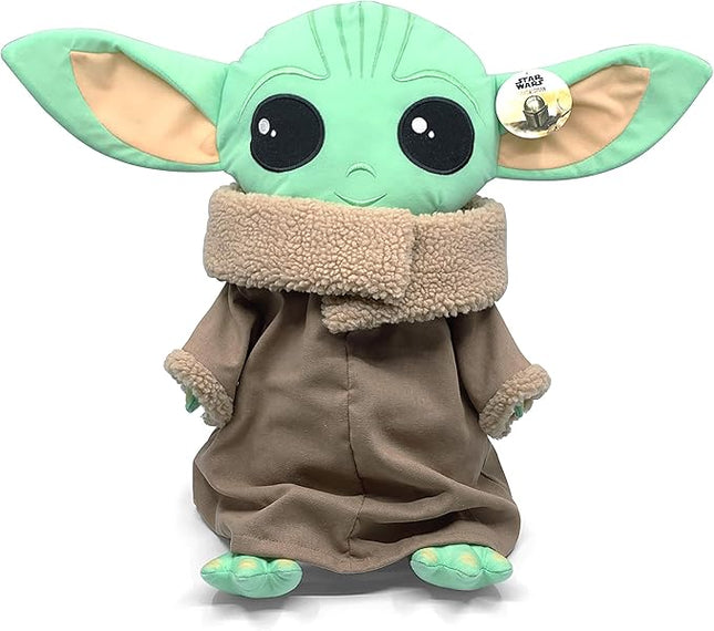 Jay Franco Star Wars The Mandalorian Stylized The Child Plush Stuffed Pillow Buddy Featuring Baby Yoda Grogu - Super Soft Polyester Microfiber, 16 inch