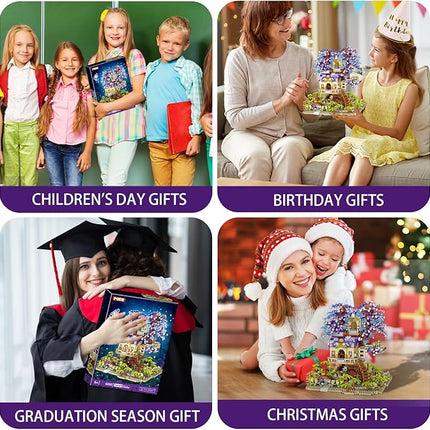 Tree House Building Set,3049 Pcs Friendship TreeHouse Street View Building Kit,STEM Creative Forest House Micro Blocks Toys,Forest Style Model Kit,Christmas Birthday Gifts for Adults,Girls 8-14+