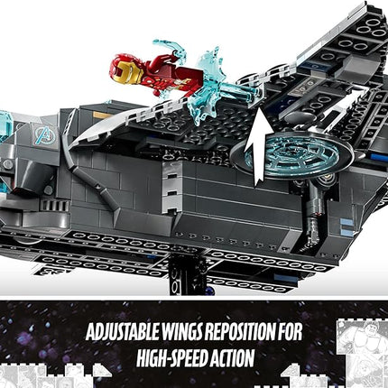 LEGO Marvel The Avengers Quinjet 76248, Spaceship Building Toy Set with Thor, Iron Man, Black Widow, Loki and Captain America Minifigures, Infinity Saga