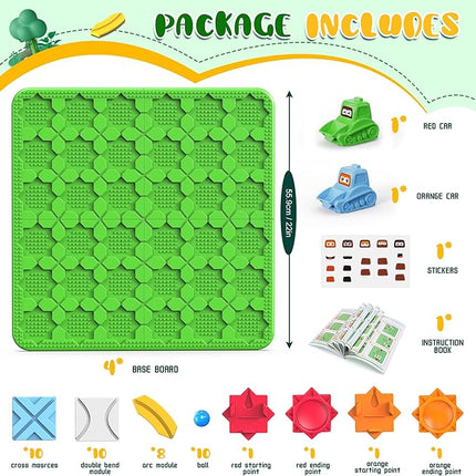 STEM Logic Road Builder Toys: Board Games Toys for 5 Year Old Kids Montessori Brain Teaser Puzzles Educational Learning Activities Toy for Kid Ages 3 4 6-8 12 Boys Girls Gifts (Green, 50PCS)
