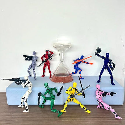 (Assembly Completed) 8 Packs T13 Action Figure Set, Dummy 13 3D Printed Action Figure Toy Gifts for Kids, Robot 13 ActionFigure Full Body Mechanical Doll Christmas Birthday Gift for Boys Girls