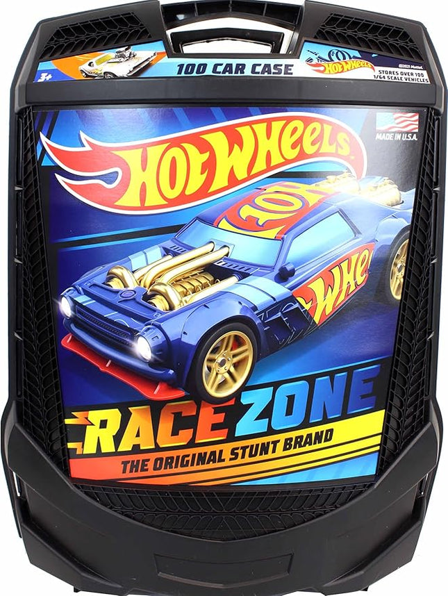 Hot Wheels 100-Car Storage Case – Large Capacity Organizer for 1:64 Die-Cast Vehicles with Handle and Latch, Durable Portable Carrying Case for Kids, Travel, and Toy Car Collectors