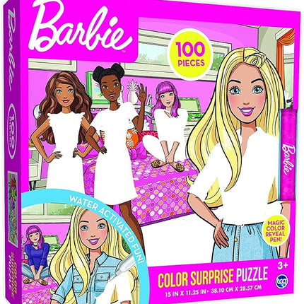 Barbie - Color Surprise Puzzle - 100 Piece Magic Water Reveal Puzzle with Water Pen Included. Great Birthday Gift for Boys and Girls!