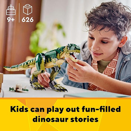 LEGO Creator 3 in 1 T Rex Toy - Dinosaur Toy Building Set for Kids, Boys & Girls, Ages 9+ - 3 Building Options, T-Rex to Triceratops to Pterodactyl - Gift Idea for Birthdays - 31151