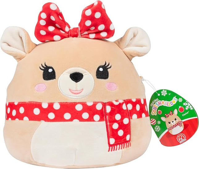 Squishmallows Original 8-Inch Clarice - Rudolph The Red Nosed Reindeer - Official Jazwares Christmas Plush - Collectible Soft & Squishy Stuffed Animal Toy - Gift for Kids, Girls & Boys