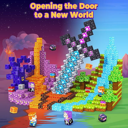 Magnetic Blocks, Kids Magnetic Building Cubes Toys for 3-13 Year Old Boys Girls, Montessori Sensory STEM Toddler Construction Toys Christmas Birthday Party Gifts.