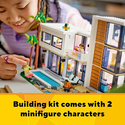 LEGO Creator 3 in 1 Modern Toy House - Kids Toy Building Set with 3 Building Options for Boys & Girls, Ages 9+ - with 2 Minifigures for Pretend Play - Gift Idea for Birthday - 31153