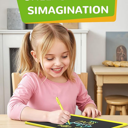 KOKODI LCD Writing Tablet, 16 Inch Colorful Toddler Doodle Board Drawing Tablet, Erasable Reusable Electronic Drawing Pads, Educational and Learning Toy for 3-6 Years Old Boy and Girls(Yellow)