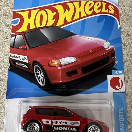 Hot Wheels Red 92 Honda Civic EG 95/250 HW J-Imports 4/10