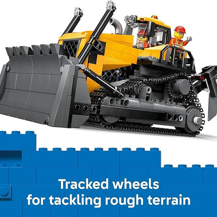 LEGO City Yellow Bulldozer Construction Site Building Toy for Kids, Ages 8+ - Pretend Play Set & Construction-Themed Building Blocks W/Toy Bulldozer Idea for Boys & Girls - 60466
