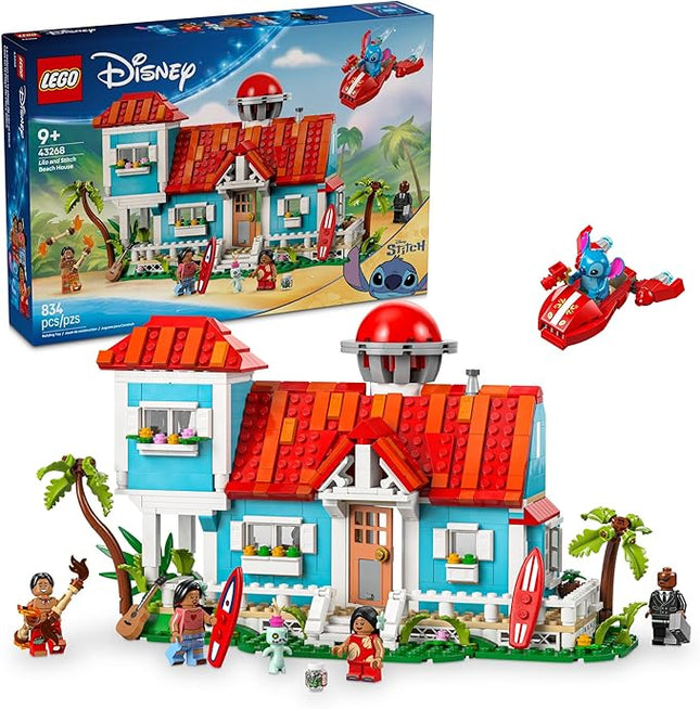 LEGO Disney Lilo and Stitch Beach House Toy - Building Playset for Kids, Girls and Boys, Ages 9+ - Includes 5 Minifigures - Disney Gift Idea for Fans of Lilo & Stitch Movie - 43268