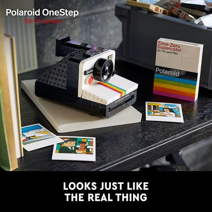 LEGO Ideas Polaroid OneStep SX-70 Building Set for Adults - Vintage Polaroid Model DIY Craft Kit, Ages 18+ - Gift for Birthdays - 21345