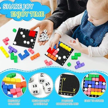 STEM Puzzle Game The Brain Square With 160000+ Solutions Pattern Matching Blocks Brain Teaser Toy Roll Dice & Race Your Opponent to Fill Grid Travel Game for Kids & Teens Back To School Birthday Gift