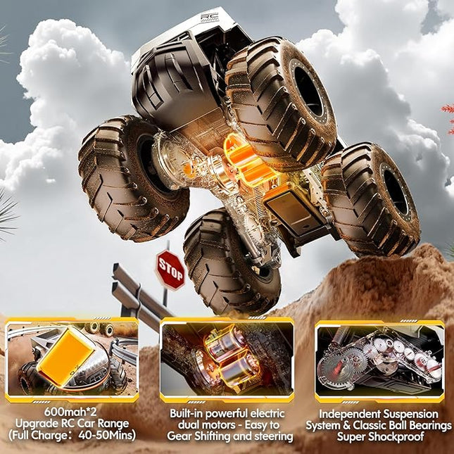 Remote Control Car Off-Road Pick-up Truck, 4WD Amphibious RC Trucks Toy RC Cars for All Terrain, 1:16 Scale Hobby Monster Truck Toys 2.4GHz Vehicles Kids Gifts for Boys/Girls Age 6 7 8 9 10-12+