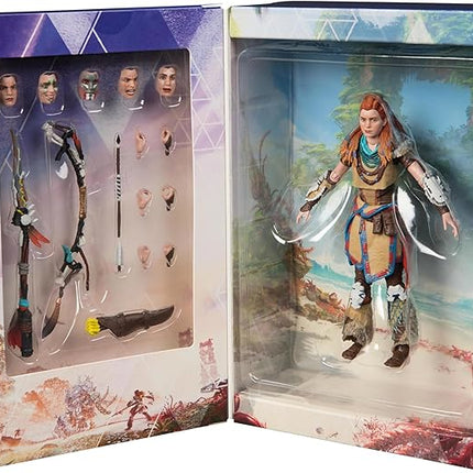 PlayStation Horizon Forbidden West, Deluxe 6” Aloy Action Figure with 15 Accessories, The Shapes Collection, for PS5 Fans & Collectors Ages 17+