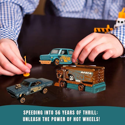 Worldwide Nutrition Bundle Compatible with Hotwheels 56th Pearl and Chrome 2024 Die-Cast - Custom '70 Honda N600 - Exclusive Anniversary Edition with Turquoise and Copper-Color Theme