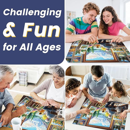 Puzzles for Adults 1000 Pieces,Jigsaw Puzzles 1000 Pieces Painting Room Puzzle for Adults Unique 1000 Piece Scenery Puzzles Fun Relax Puzzle Challenging Family Game Gift