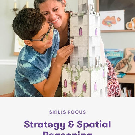 SimplyFun The Climbing Knights - Exciting Castle Climbing Strategy Board Game - Fine Motor Skills - Educational Fun with Magnetic Knights, Guard Pawns, & Premium Components - 2-4 Players, Ages 8 & Up