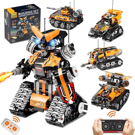 STEM Building Toys for Kids 6-12, 5in1 Remote & APP Controlled STEM Robot Car Tank Building Kit, 600 Pcs DIY Educational Building Blocks Set for Kids Science Learning, Boys Girls Birthday Gifts Ideas
