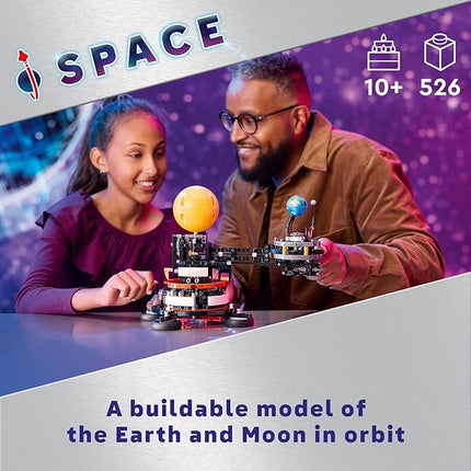 LEGO Technic Planet Earth and Moon in Orbit Building Set, Outer Space Birthday Gift for 10 Year Olds, Solar System Space Toy for Imaginative, Independent Play, Space Room Décor for Boys & Girls, 42179