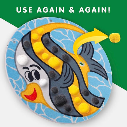 Blue Marble National Geographic Kids Pom Poms Arts and Crafts Kit - Pom Pom Animals Toddler Craft Kit, Preschool Art, Toddler Crafts Ages 3-5, Crafts for Toddlers 2-4 Years, Pom Pom Pictures