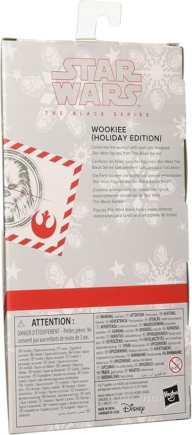 Peppa Pig Star Wars The Black Series Wookiee (Holiday Edition) Collectible Christmas Action Figure F5303 Ages 4 and Up includes Figure, porg toy and bowcaster accessory, 5 x 2 x 9''
