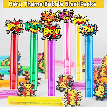 24PCS Bubble Wands Toys for Kids Hero Birthday Party Favors Supplies Decorations, Classroom Prizes, Pinata Fillers, Goodie Bag Stuffers Gifts, Easter Fillers