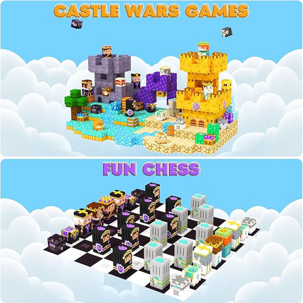 Magnetic Blocks Board Games Chess Set, Magnetic Tiles Building Blocks Kids Classroom Must Haves Montessori Education Sensory Magnet Cubes Toys, Toddler Birthday Gift for 3+ Year Old Boys Girls.